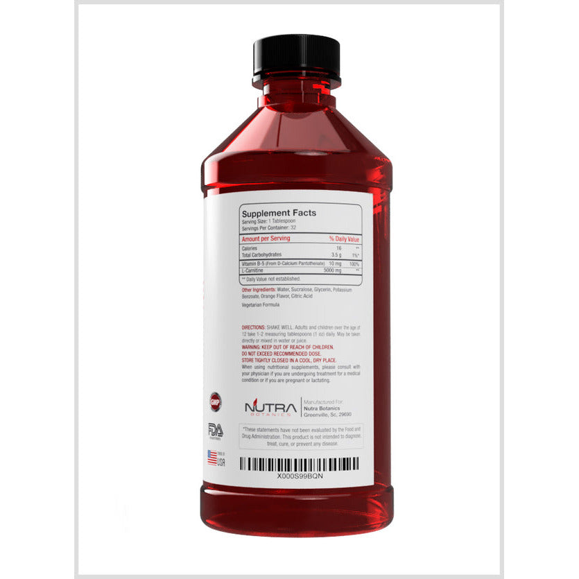 L Carnitine Liquid 5000 mg-16 Fl. Oz. -Nutra Botanics- L-Carnitine